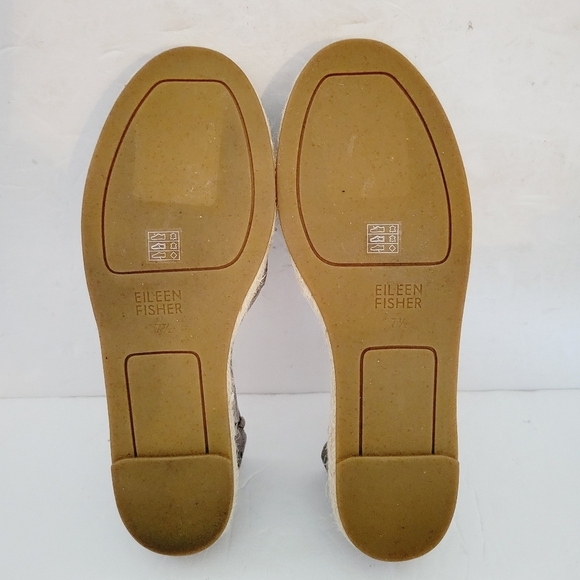 NEW Eileen Fisher Lee 2 Taupe Leather Espadrille Flat Sandals Size 7.5 US - Picture 6 of 7